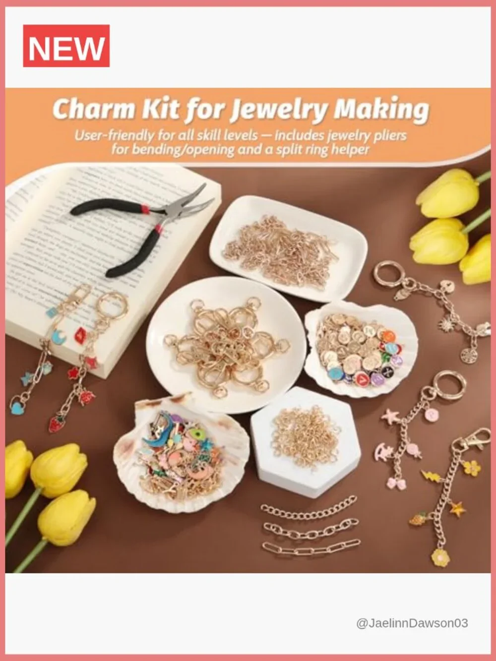 500 Pc Jewelry Making Kit for Custom Keychains DIY Charms Supplies